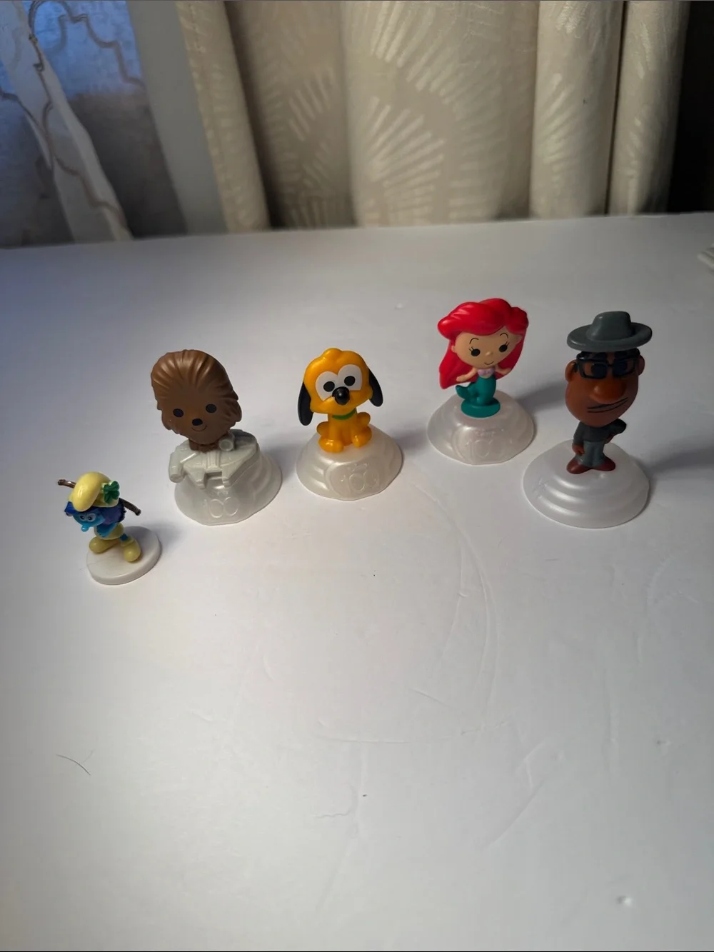 Disney Cake Topper Figures - Red, Brown, Yellow, Blue